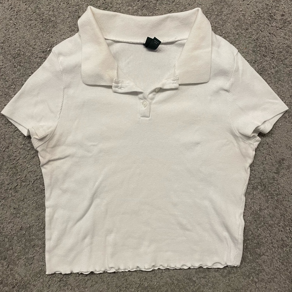 Classic White Collared Women's Top
